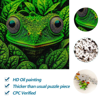 Bgraamiens 1000 Piece Frog Camouflage Wild Animal Puzzle, Expert Level, Square, Naturalistic Style, Cardboard Material, 24X24 Inches / 61X61 Cm, 14 - Adult