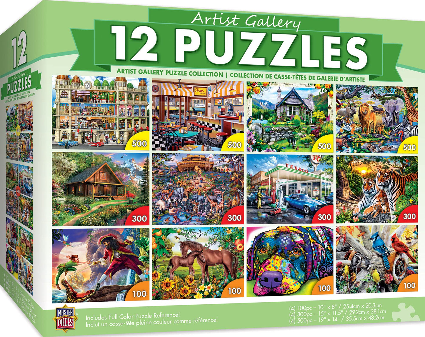 Artist Gallery Jigsaw Puzzle 12-Pack | 4X 100Pc | 4X 300Pc | 4X 500Pc