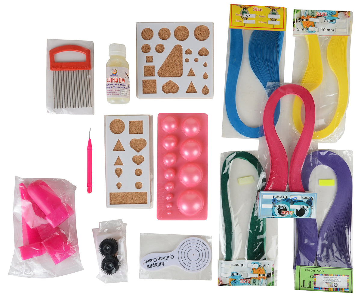 Am Quilling Craft Complete Kit Combo Materials For Jewellery Making & Designing  Multi Color, Paper