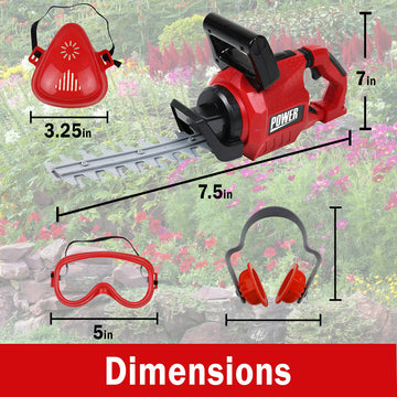 Teganplay Kids Hedge Trimmer | Toddler Landscaping Gardening Tools And Equipments | Includes Mask Safety Goggles And Earmuffs