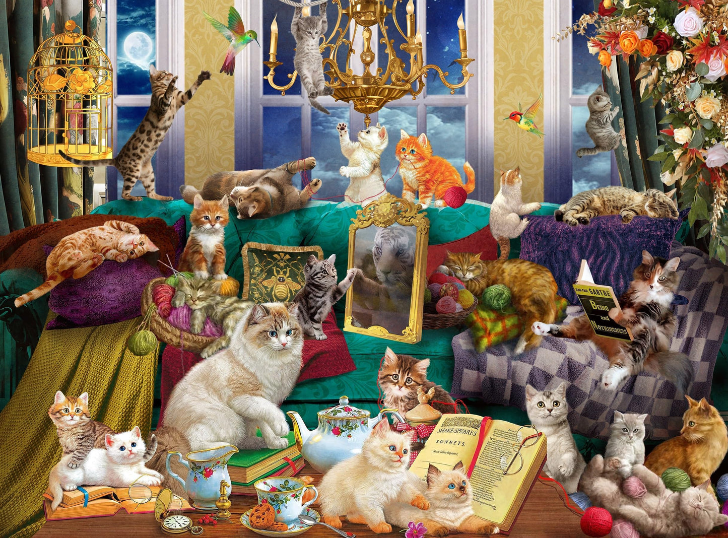 Lzbabyily Jigsaw Puzzles 1000 Pieces for mature-themeds  Cat Puzzle Animal mature-themed Toys  27x20 Unique Difficult and Challenge Large Puzzle Game Toys Gift