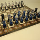 HPL Medieval Times Crusades Chess Set - Blue & White Maltese Cross, 16.5" Mosaic Board, Resin & MDF Wood, Anti-Stress Toy