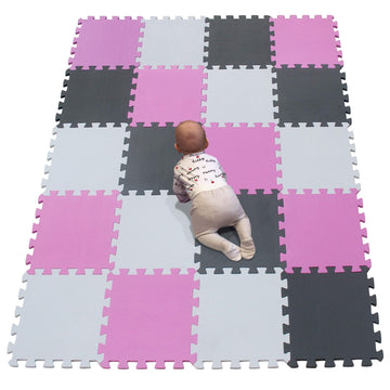 YIMINYUER 20 Tiles (30cm  30cm  1cm Each Tile) Baby Soft Puzzle Play Mats, Kids Thick EVA Foam Floor, Toddlers & Childrens Soft