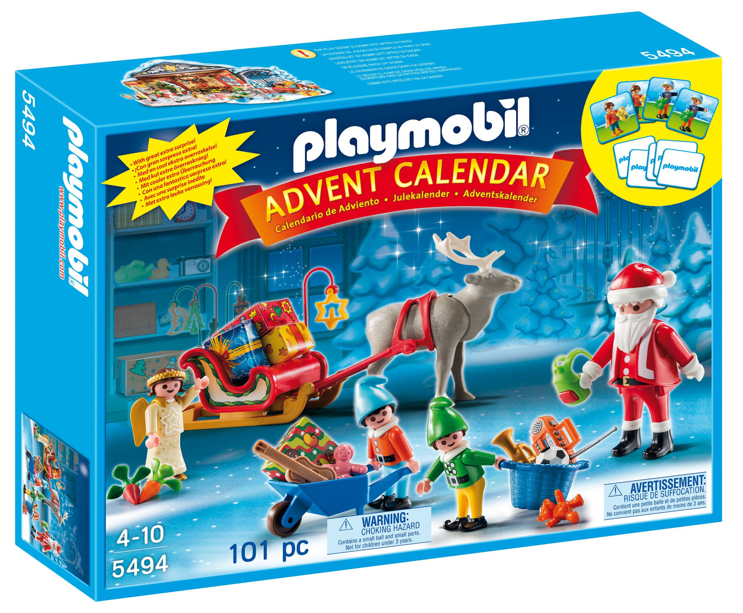 Playmobil Santa's Workshop Advent Calendar - Model 5494, Fun Holiday Playset for Kids