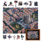 Unidragon Original Wooden Jigsaw Puzzles - City Sagrada Familia, 250 Pcs, Medium 12.2'X9', Beautiful Gift Package, Unique Shape Best Gift For Adults And Kids