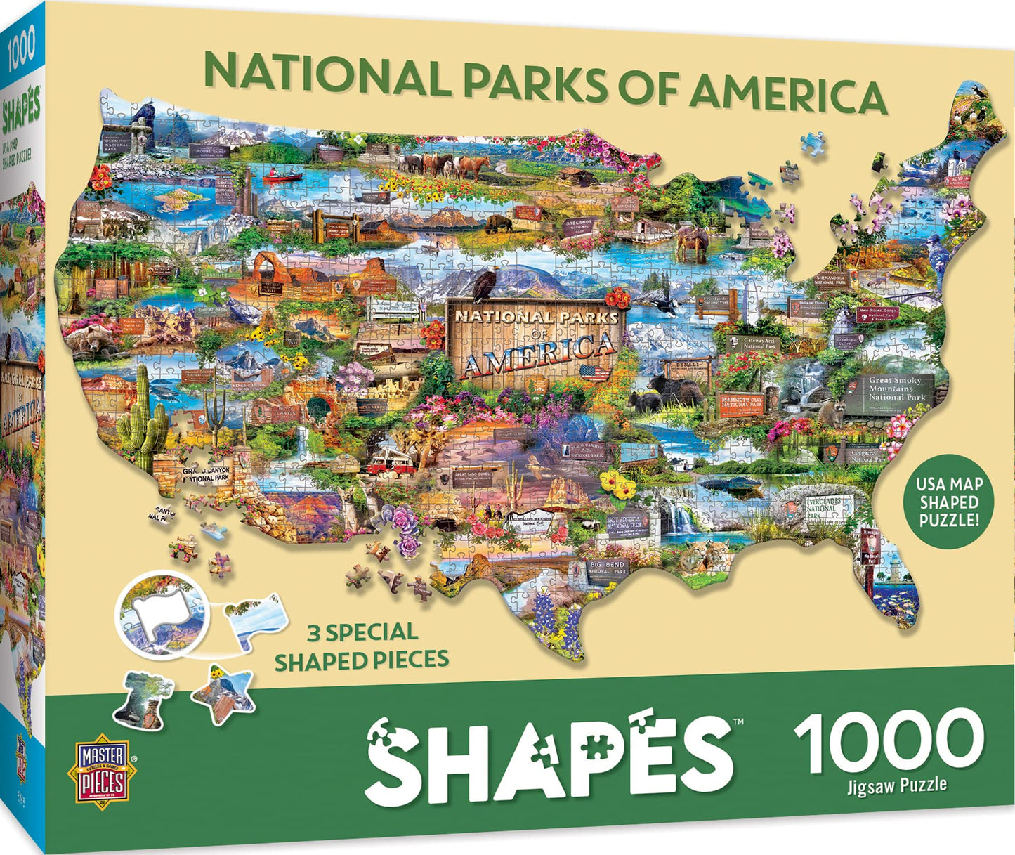 Masterpieces 1000 Piece Jigsaw Puzzle For Adults, Family, Or Youth - National Parks Of America - 34.65'X22.09'