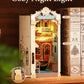 Robotime Book Nook Kit With Dustproof Sheet Diy Miniature House With Led Booknook Bookshelf Insert Decor 3D Wooden Bookend Model
