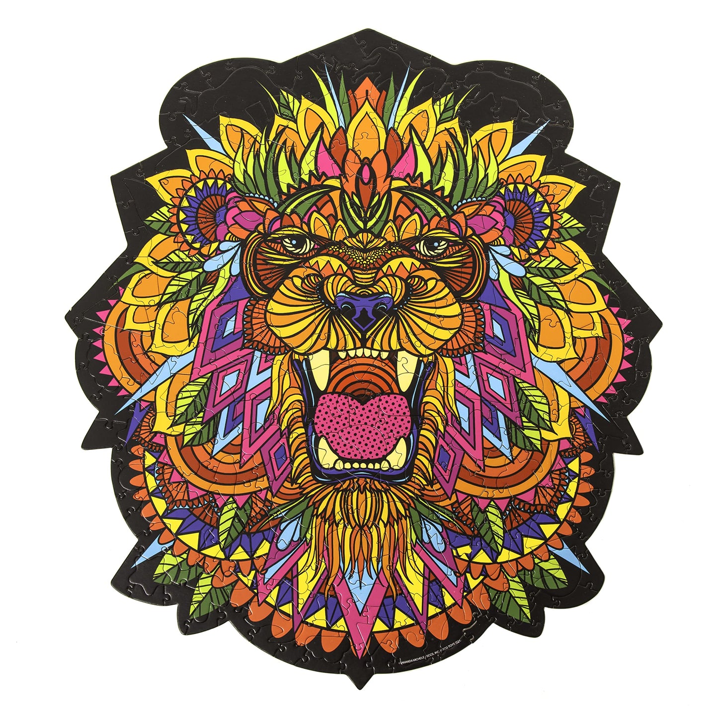 Hidden Shapes - Lion - Jigsaw Puzzle For Adults - 300 Pieces - Hand Drawn - 75 Unique Hidden Shapes - Great Gift For Mom, Dad, Teens, Men And Women