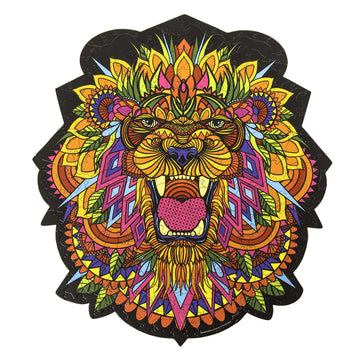 Hidden Shapes - Lion - Jigsaw Puzzle For Adults - 300 Pieces - Hand Drawn - 75 Unique Hidden Shapes - Great Gift For Mom, Dad, Teens, Men And Women
