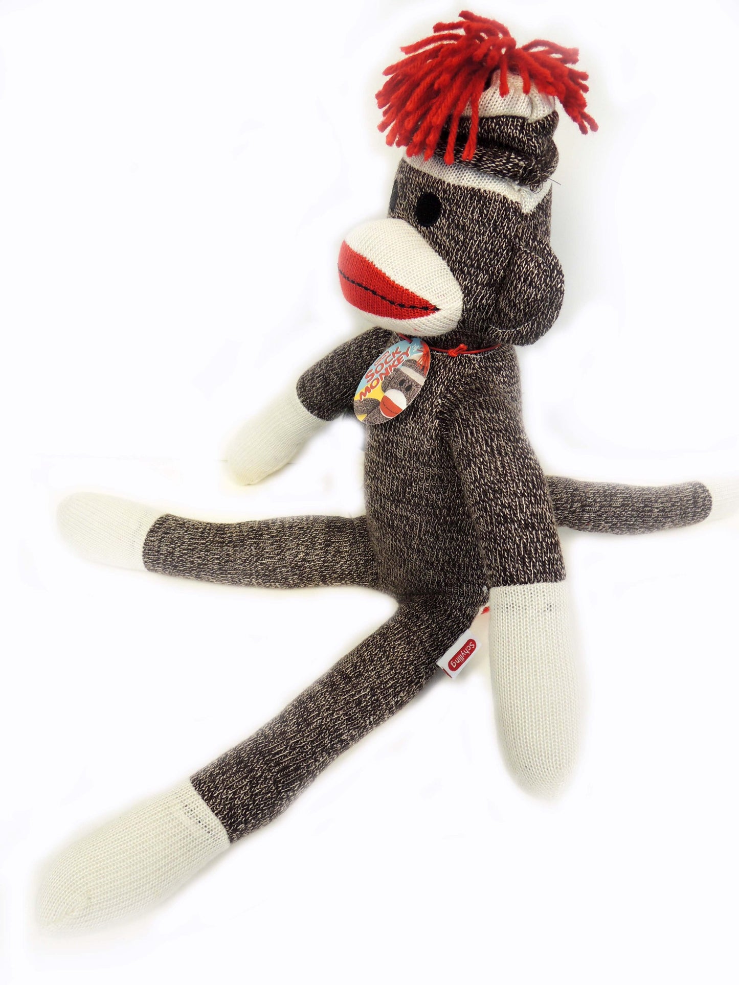 Schylling Brand Classic 20 Retro Sock Monkey Stuffed Animal - Knitted Texture Original Look - Ages 12 Months and Up
