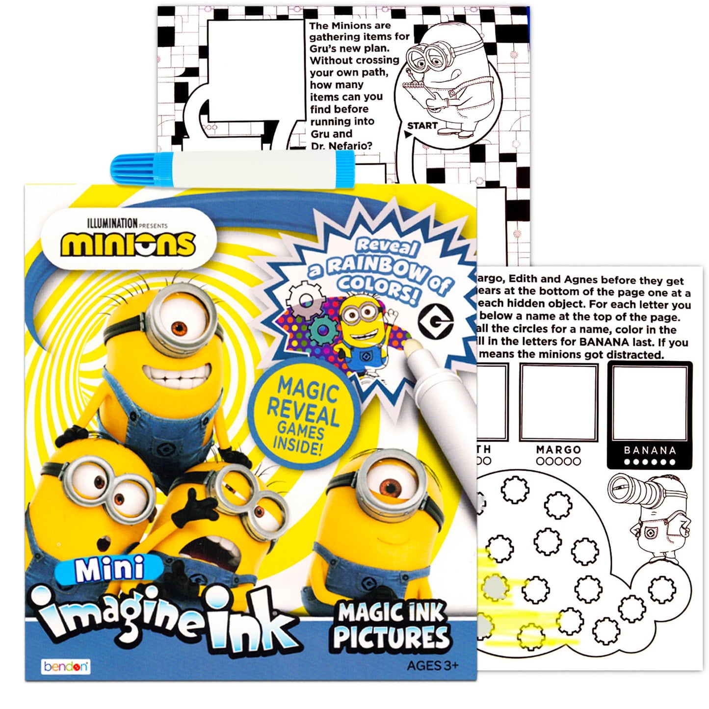 Imagine Ink Coloring Book Super Set ~ 3 Pc No Mess Magic Ink Activity Books Featuring Trolls, Minions, and Toy Story (Coloring B