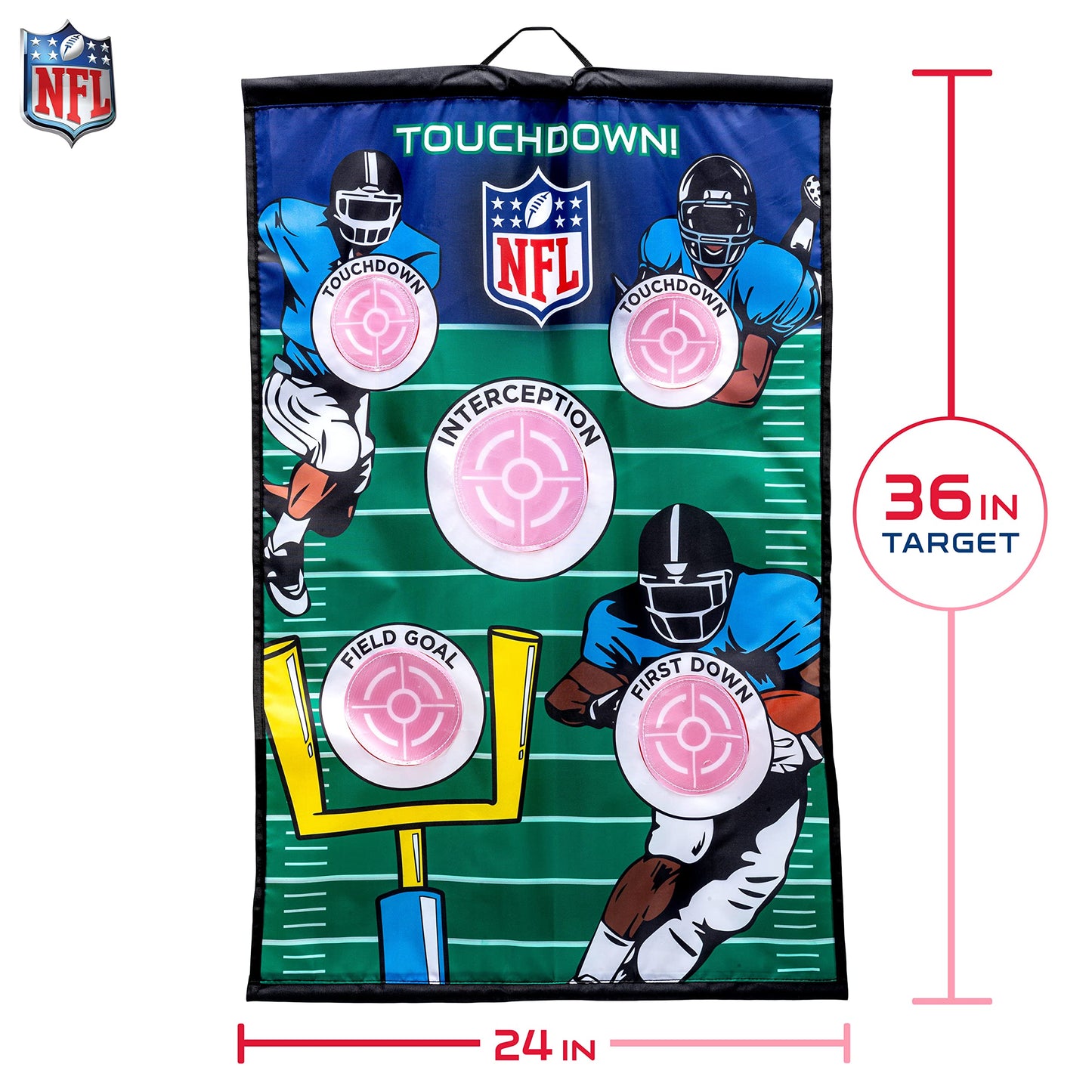Franklin Sports NFL Football Target Toss Game - Indoor Mini Football Game with 3 Balls - 36" x 24" - Multi-Color