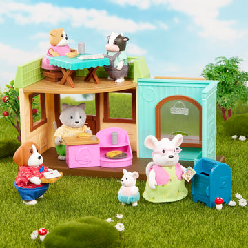 Li'L Woodzeez – The Woofington Bulldog Family – Set Of 4 Collectible Posable Bulldog Figures With Storybook – Pretend Play Doll Figures – Gift Toy For Kids Age 3+