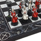 HPL Medieval Times Red & White Armored Maltese Knights Chess Set, 17" Board, Polyresin