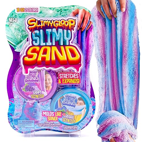 Slimgloop Slimy Sand Twist, 10Oz. Blue/Purple Play Sand, 2-In-1 Grape/Berry Scented, Moldable Expandable Sand, Great Sensory Activity For Tactile Fun, Toys For Kids Ages 3, 4, 5, 6, 7