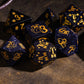 UDIXI Gemstone DND Dice Set Blue Sandstone Dice with Cute Cat Pattern, Stone Dice for Dungeons and Dragons Tabletop Game