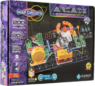Snap Circuits Arcade Electronics Exploration Kit, STEM Activities for Ages 8+, Model SCA-200, Plastic, Medium Size