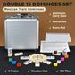 Queensell Mexican Train Dominoes Set Double 15, Dominoes Set For Adults And Family, Mexican Train Double 15 Dominoes Set Colored Dot - 136 Tiles, 9 Trains, Wooden Hub, Aluminum Case (Double 15)
