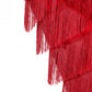 Leadtex Girl'S 20S Flapper Dresses Costume Dress Childrens Party Fringed Dresses With Feather Headband,Size Xl(12-14),Red