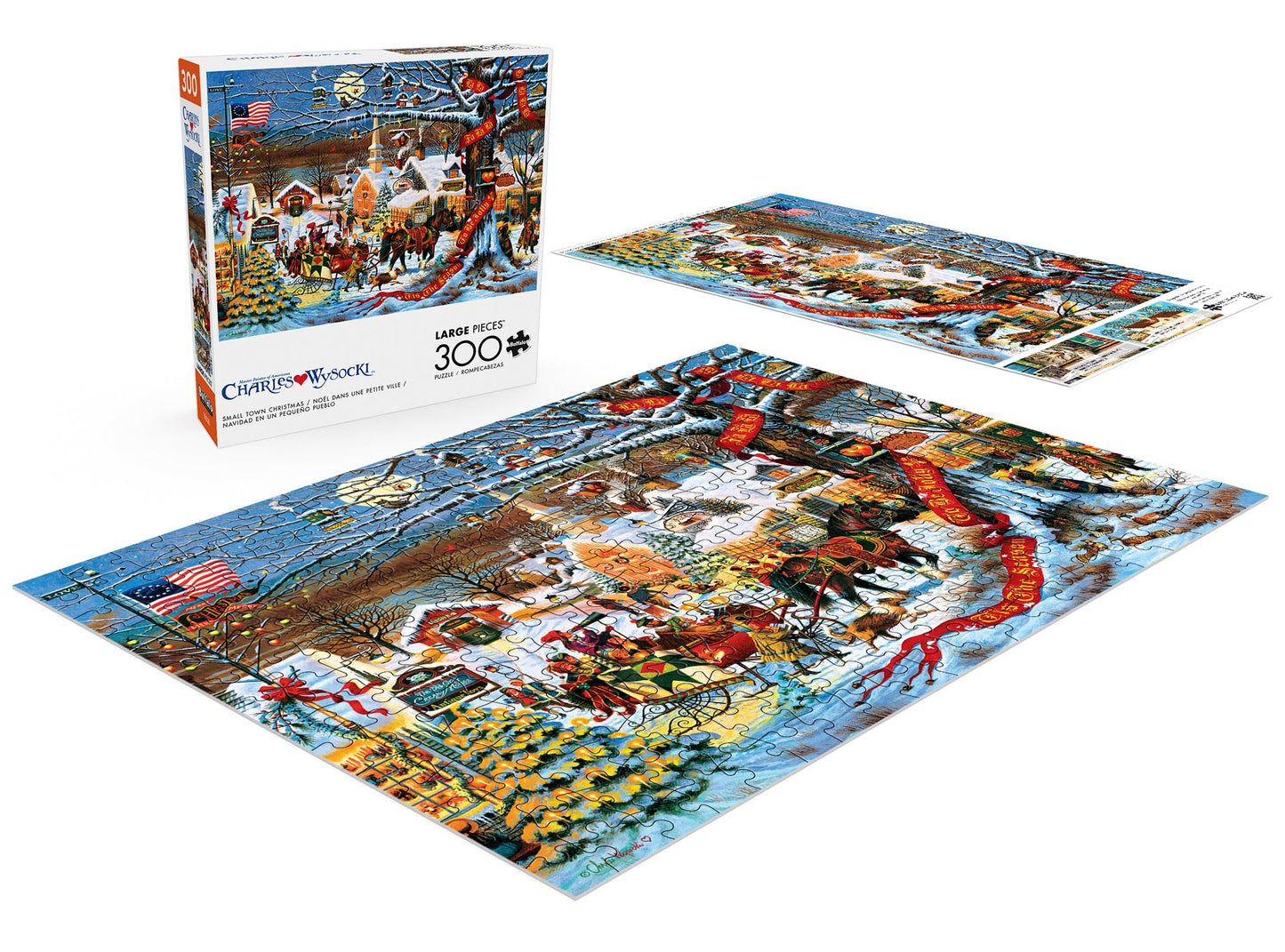 Buffalo Games 300 Piece Jigsaw Puzzle - Small Town Christmas - Multicolor - Challenging Fun for Adults - Model 22624 - 21.25 x 15.00