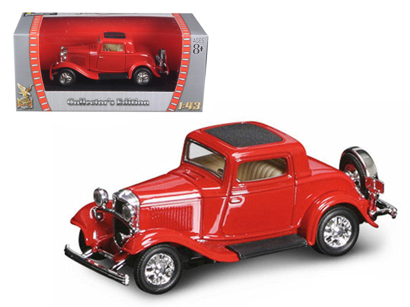 1932 Ford 3 Window Coupe Burgundy 1/43 Diecast Car Model by Road Signature