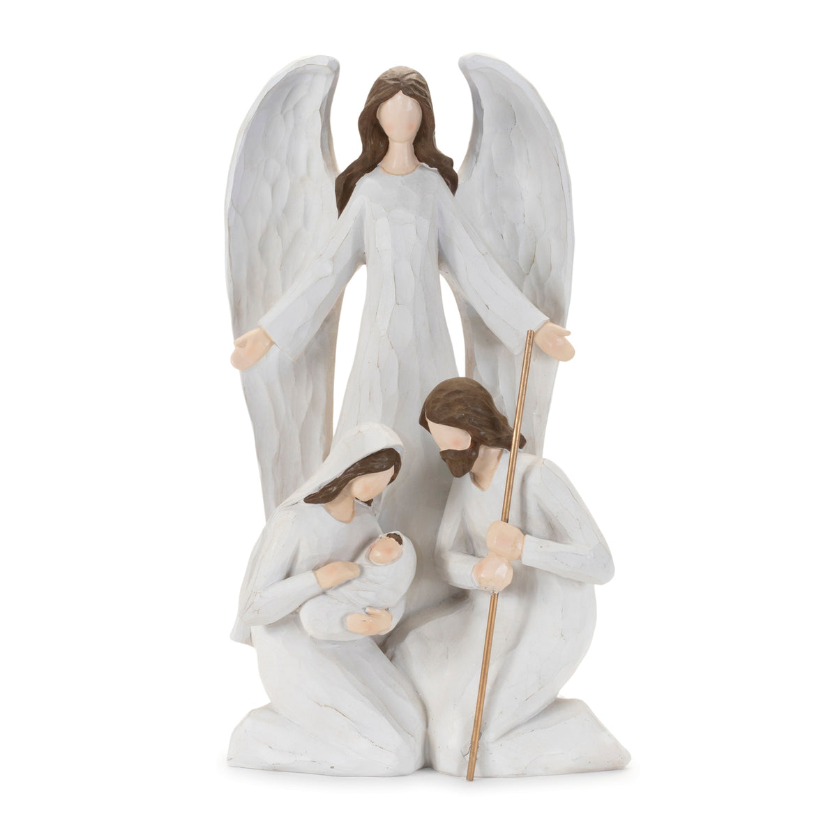 Holy Family w/Angel 16H Resin