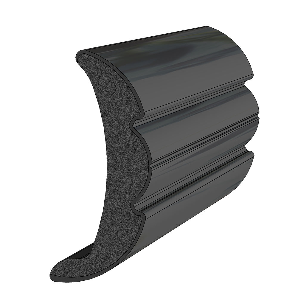 TACO Rigid Vinyl Flex-Core Rub Rail 2 x 7/8 - Black 60'