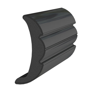 TACO Rigid Vinyl Flex-Core Rub Rail 2 x 7/8 - Black 60'