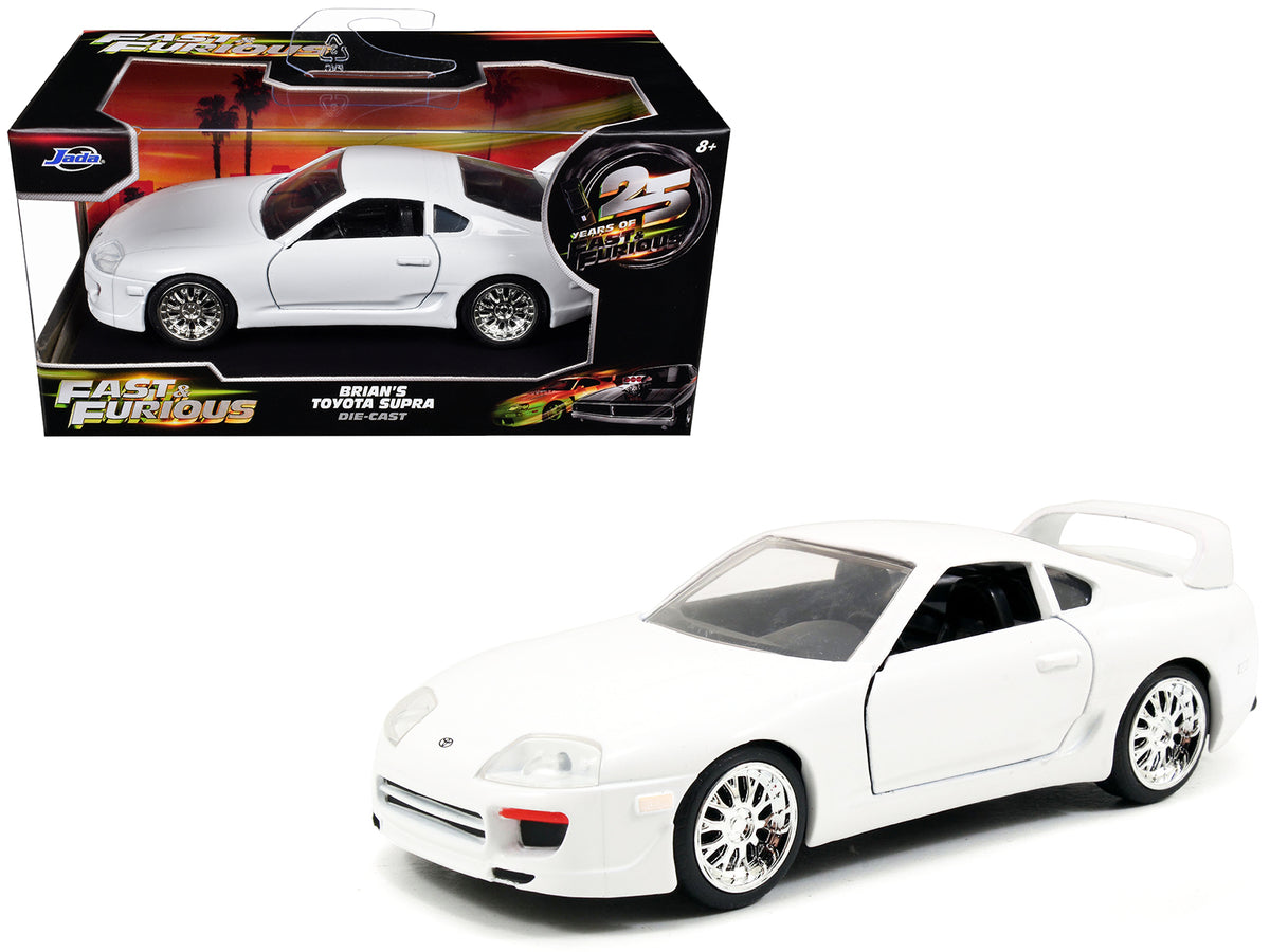 Brians Toyota Supra White inchFast & Furious 7inch (2015) Movie inch25 Years of Fast & Furiousinch Series 1/32 Diecast Model Car by Jada