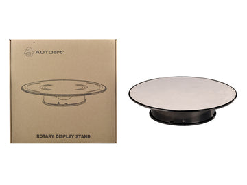 Rotary Display Turntable Stand Medium 10 Inches With Silver Top For 1/64, 1/43, 1/32, 1/24, 1/18 Scale Models By Autoart