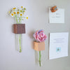 Mini Vase Magnets – Set of 2 – Beech & Walnut Wood – Decorative Fridge Magnets for Small Flowers or Greenery