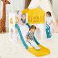 9-in-1 Toddler Slide L-Shaped with Basketball Hoop and Steering Wheel