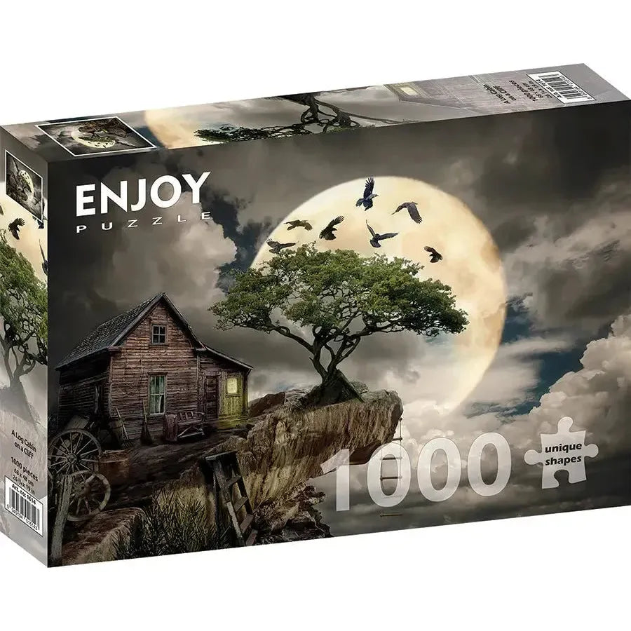 A Log Cabin on a Cliff 1000 Piece Jigsaw Puzzle Enjoy
