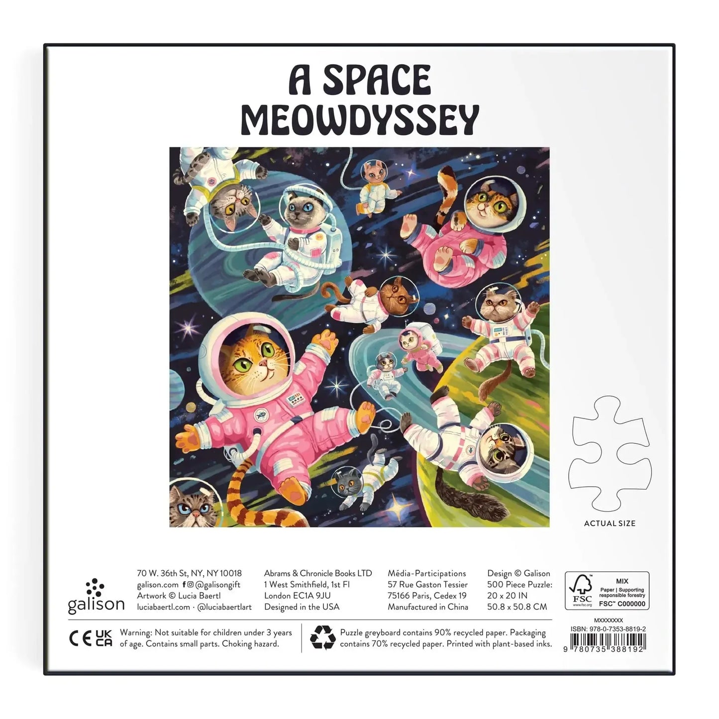 A Space Meowdyssey 500 Piece Jigsaw Puzzle Galison