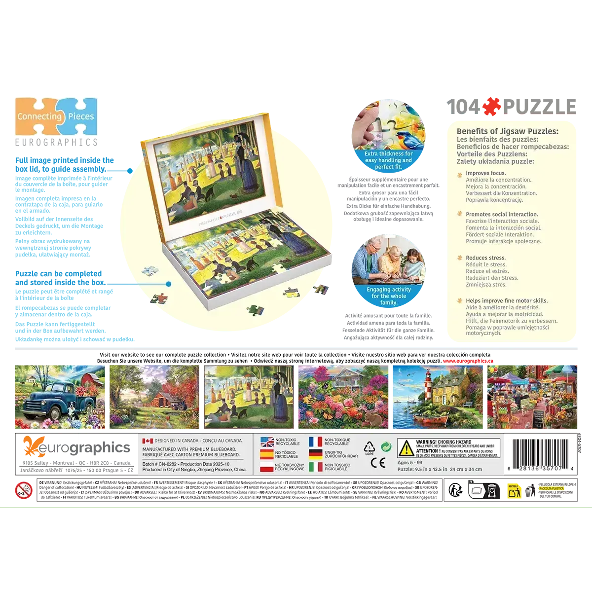 A Sunday Afternoon on the Island of La Grande Jatte 104 Connecting Pieces Jigsaw Puzzle Eurographics
