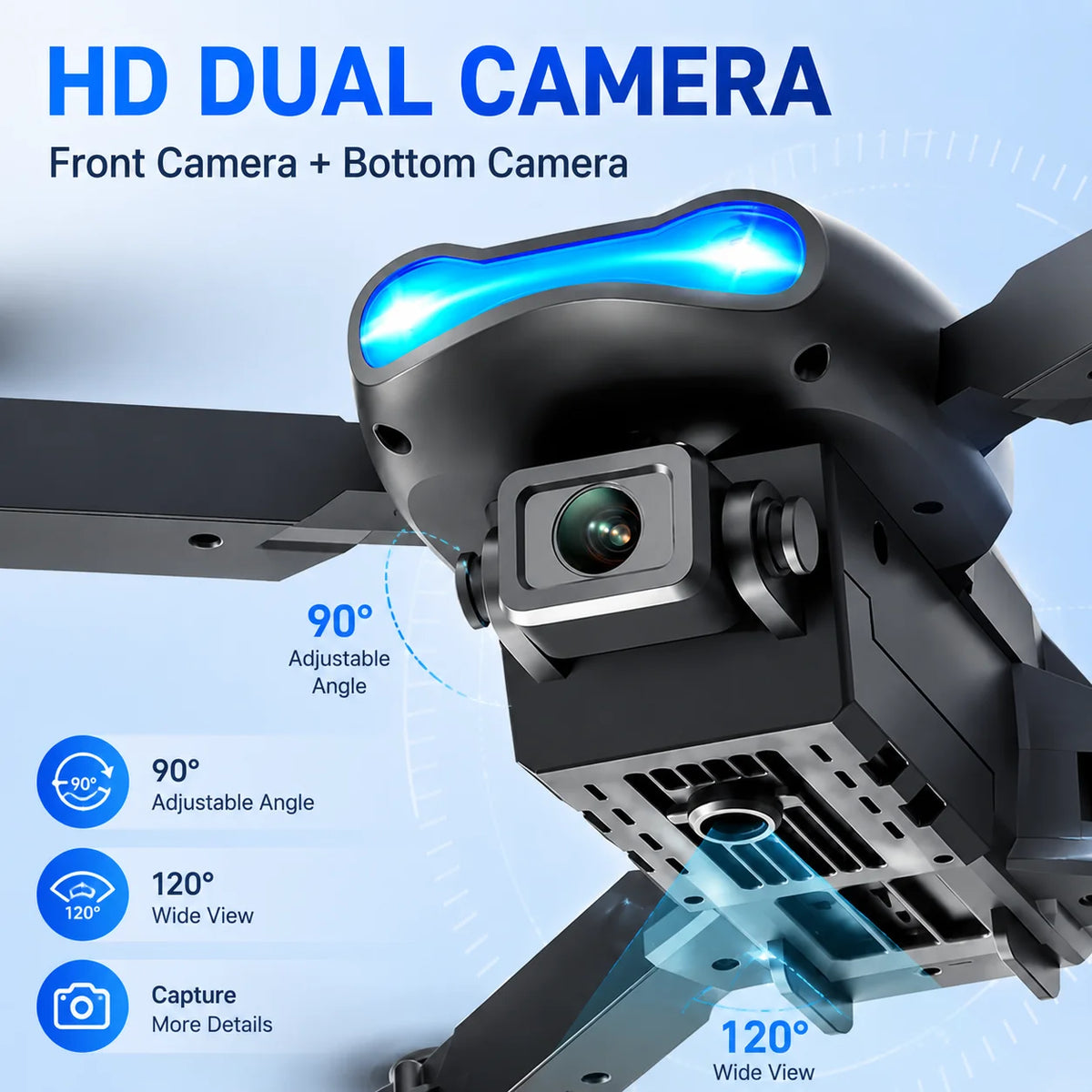 ZNLYRION FPV Drone Dual Camera Optical Flow Hover Foldable RC Quadcopter APP Path Flight Beginner Drone Toy