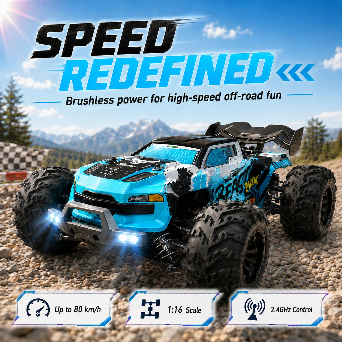 ZNLYRION RC Car Buggy 1:16 4 Wheel Drive Off-Road SG116MAX PRO Vehicle Optional Brushless Motor Anti-Slip Tire Remote Control Racing Truck