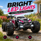 ZNLYRION RC Car Off-Road Monster 4WD Truck 2.4GHz 3-Speed Adjustable Remote Control Car with LED Headlights, All Terrain Big Tire Hobby RC Vehicle 2 Rechargeable Batteries RTR Toy for Adults Teens