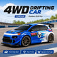 ZNLYRION RC Drift Car SG718 1: 24 Scale 4WD With Replaceable Racing Drift Tires LED Headlights Taillight Sport Rear Wing Remote Control Racing Vehicle Toy