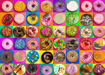 Nattork Jigsaw Puzzles 100 Pieces For Kids Youth Puzzle Beginner (Donuts) Pieces Fit Together Perfectly