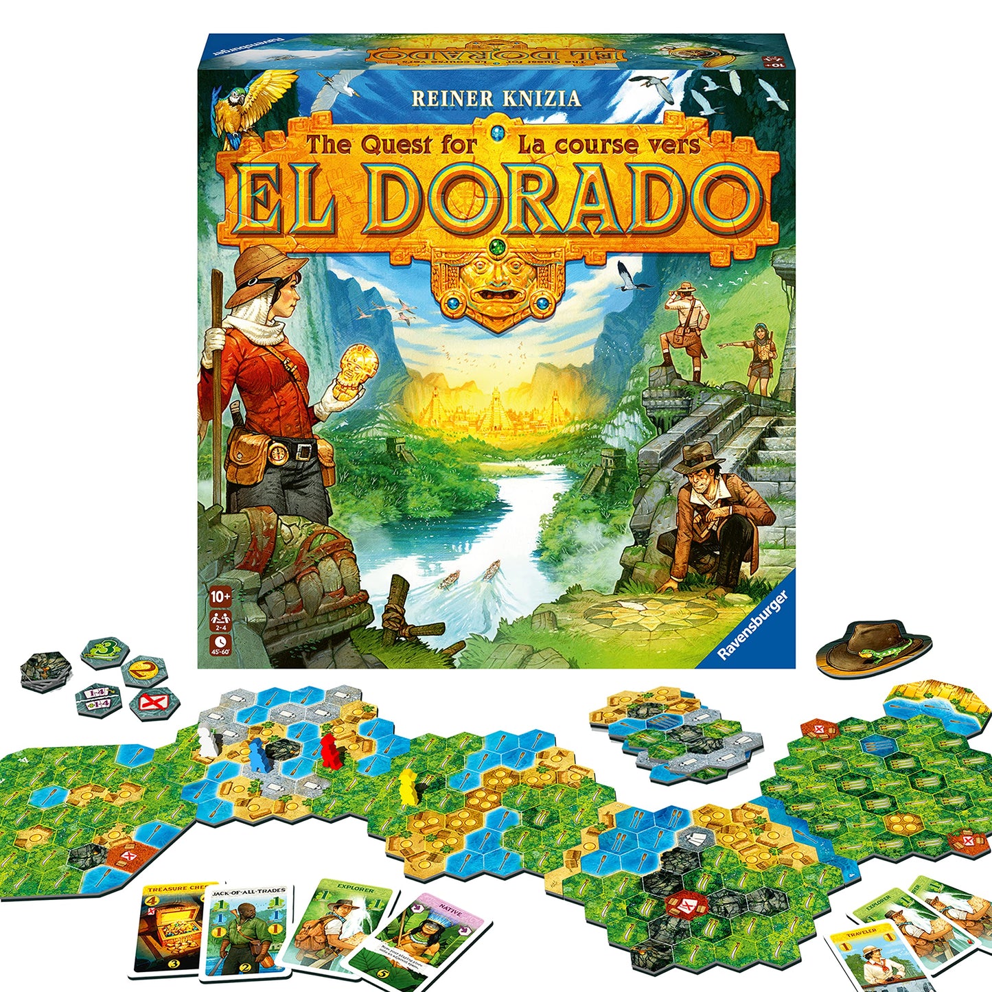 Ravensburger The Quest for El Dorado Board Game - Strategy Game for 2-4 Players, Cardboard & Plastic, Mini Expansion Included