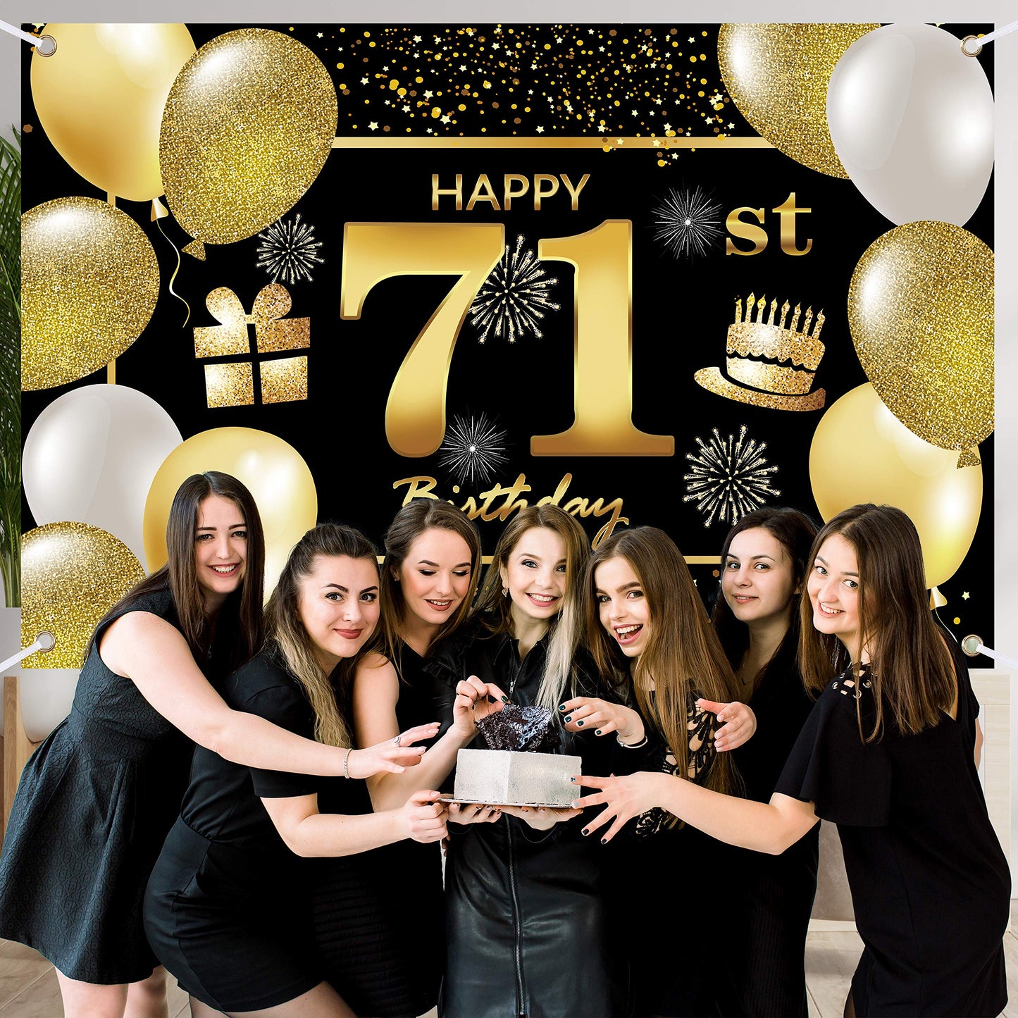 71St Happy Birthday Banner Birthday Decorations For Men Birthday Party Decorations Birthday Backdrop