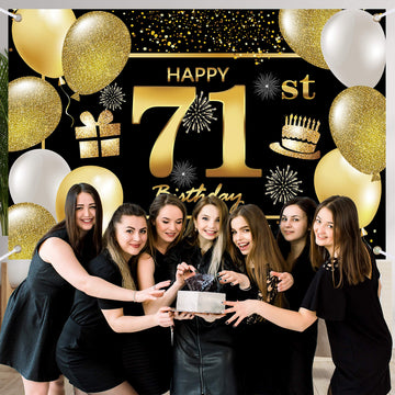 71St Happy Birthday Banner Birthday Decorations For Men Birthday Party Decorations Birthday Backdrop