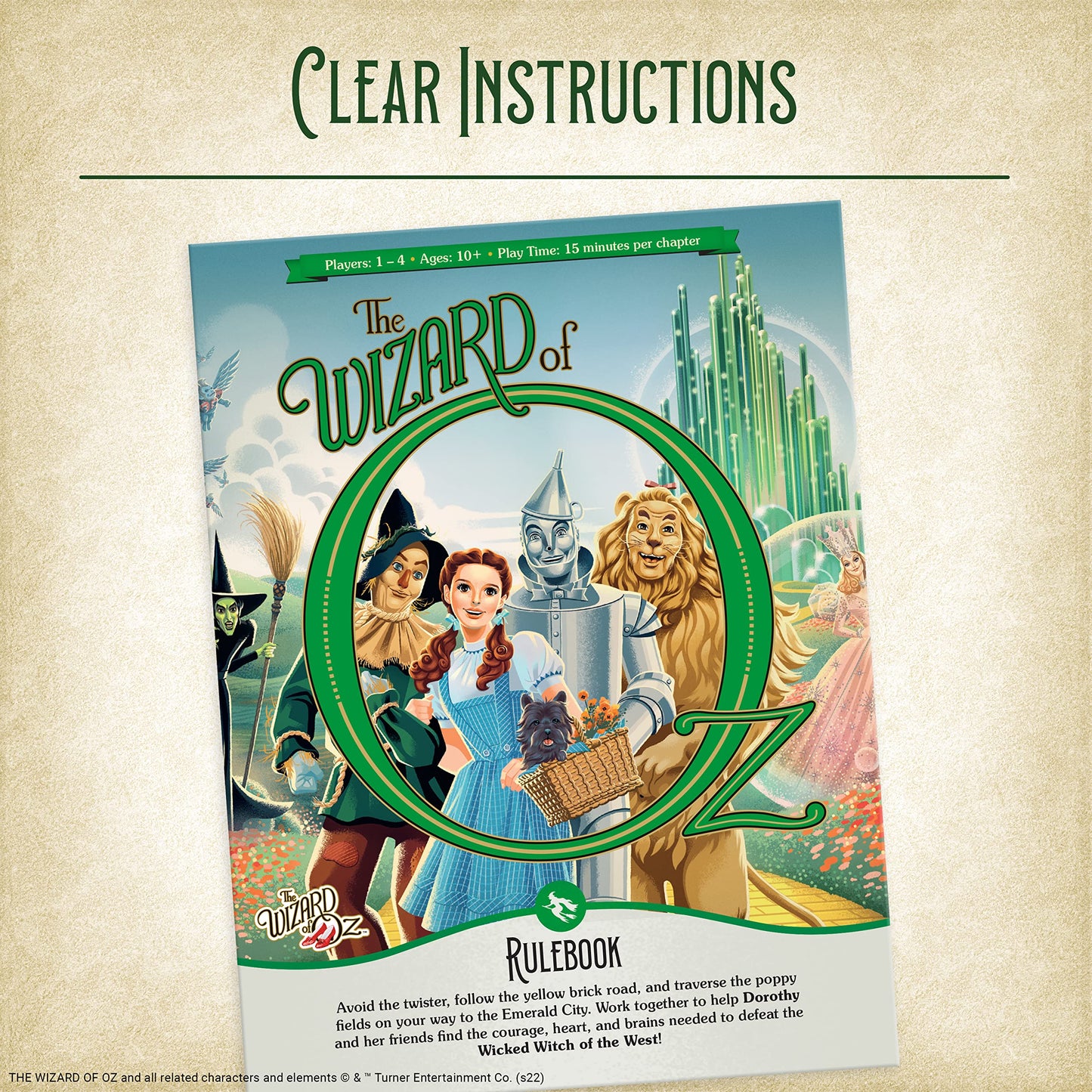 Ravensburger Wizard of Oz Adventure Book Game, Ages 10+, Cardboard, Yellow, Model 60001948, Interactive Group Activity