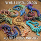 Subpoly Large 24 Articulated Crystal Dragon - Multi Color 3D Printed Plastic Dragon Figure - Rainbow Pearlescent Colors - Interlocked Body Segments and Legs (Large 24  Periwinkle Lime)