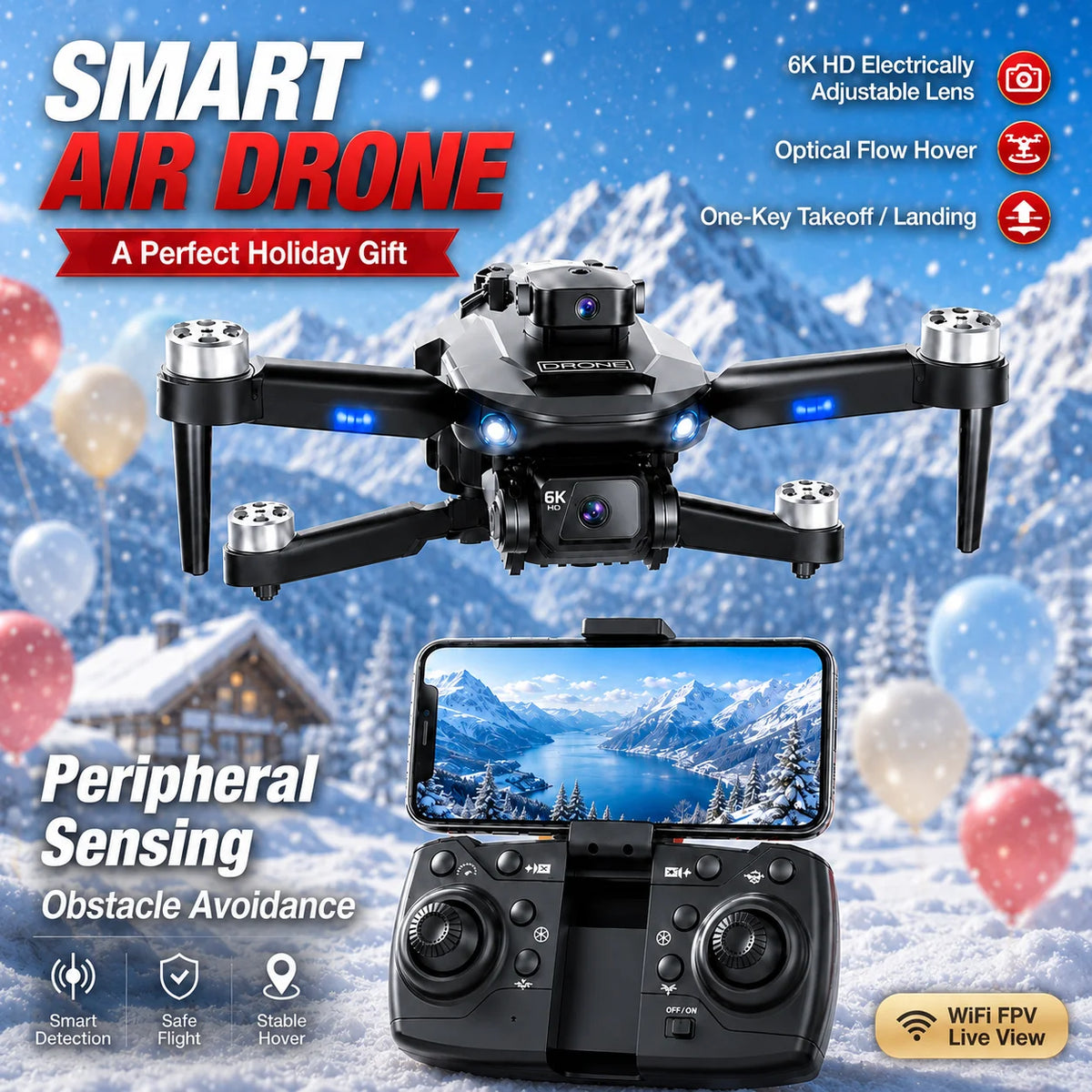 ZNLYRION Brushless Drone F196  4K Dual Camera 360° Obstacle Avoidance Optical Flow Positioning 20Mins Flight Time WIFI FPV RC Quadcopter