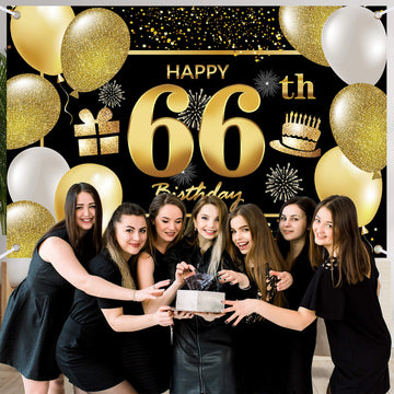 66Th Happy Birthday Banner Birthday Decorations For Men Birthday Party Decorations Birthday Backdrop