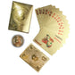 Rich Life Style Bitcoin Playing Cards - Waterproof Gold with Commemorative Bitcoin Encased in Plastic