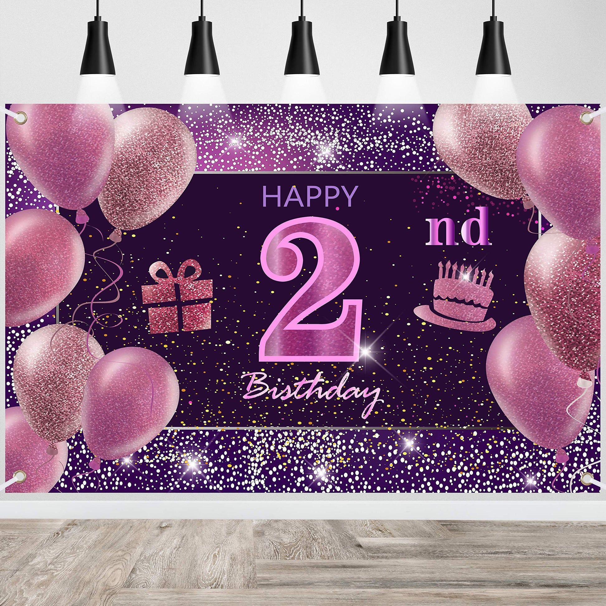 2Nd Birthday Decorations For Girls Imisi Happy Birthday Banner Pink Decorations For A Party Birthday Backdrop For Women