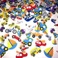 Self Adhesive Craft Stickers, Carnival, Planets, Farm Animals, Princess, Dinosaur Themed Stickers (500 Piece Party Packs) (Transportation)